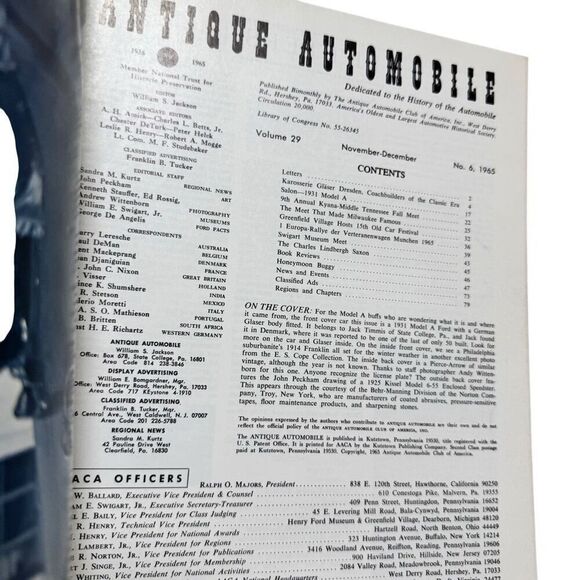 Antique Automobile 1965 Magazine November -December Volume 29 Issue 6 - Picture 3 of 3